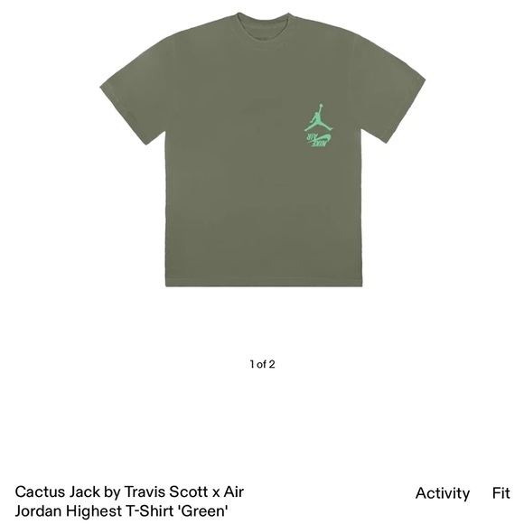 Medium Travis Scott Jordan Cactus Jack Highest T shirt olive - Picture 3 of 3
